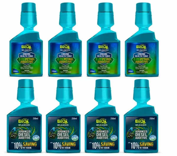 Picture of BIO MILEAGER E20 PETROL ADDITIVE(4 BOTTLE) & ADVANCE DIESEL ADDITIVE (4 BOTTLE) R PACKAGE